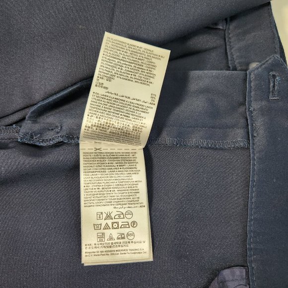 BANANA REPUBLIC Trendy Navy Wide Leg Crop Preppy Belted Pants Size 12 New NO Tag - Picture 11 of 16